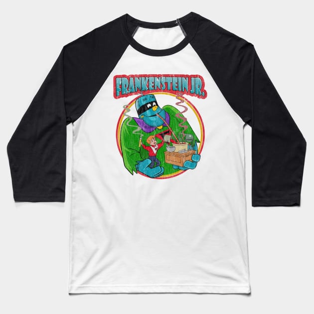 Distressed Retro Frankenstein JR. Baseball T-Shirt by OniSide